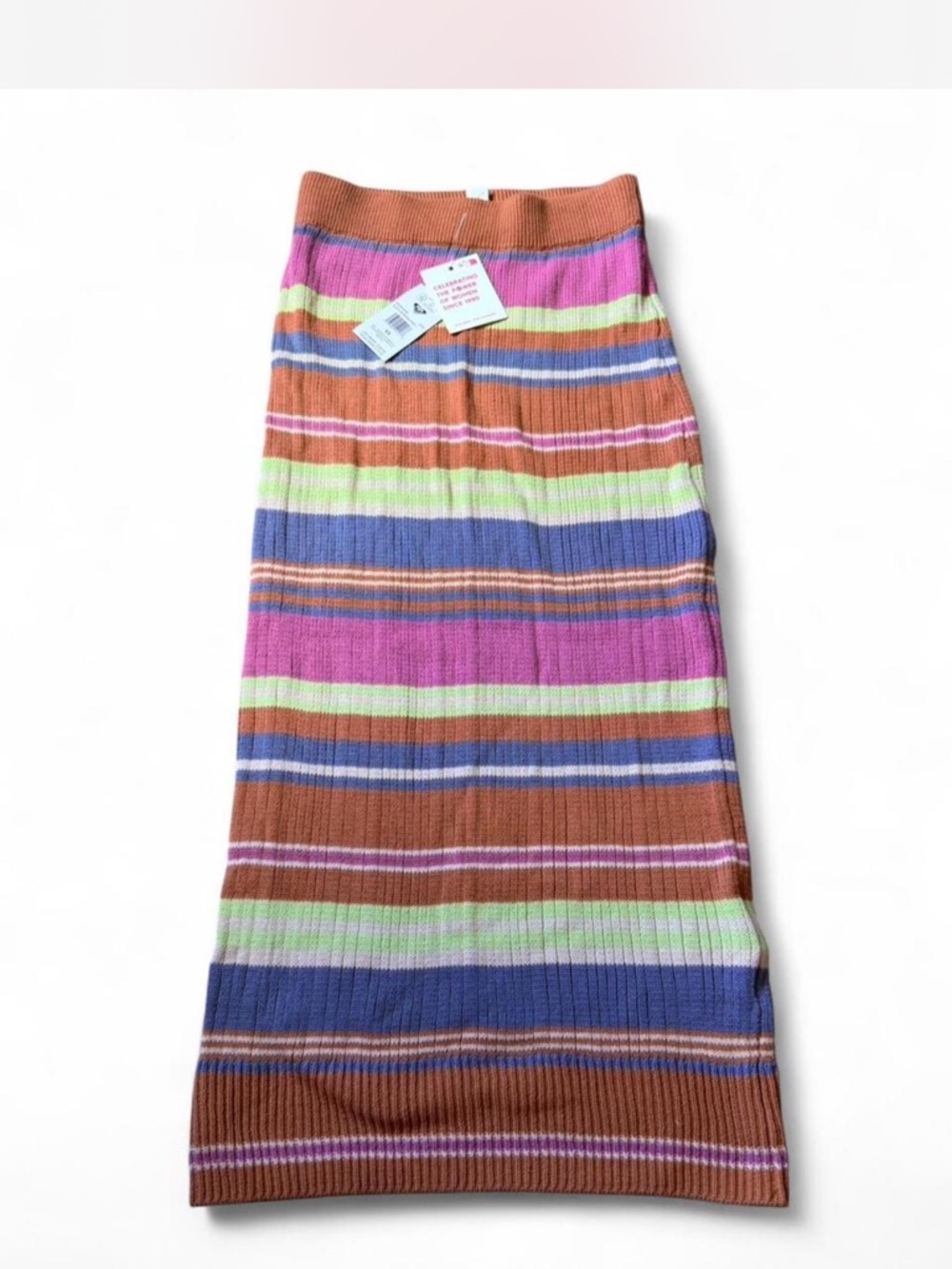 NWT Roxy Multicolor Stripe Knit Midi Skirt
